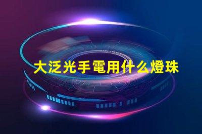 大泛光手電用什么燈珠好