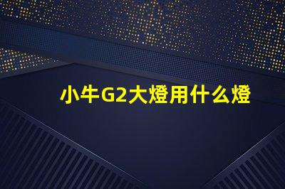 小牛G2大燈用什么燈珠
